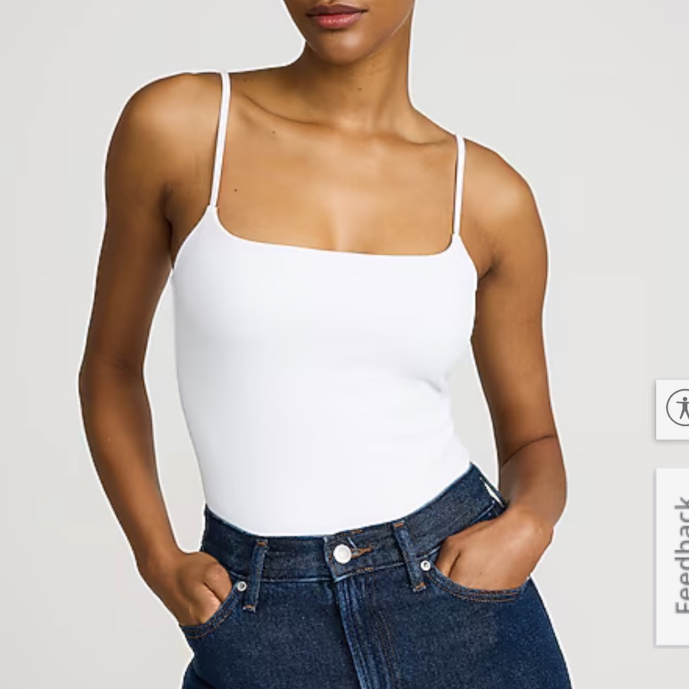 Express White Spaghetti Strap Bodysuit